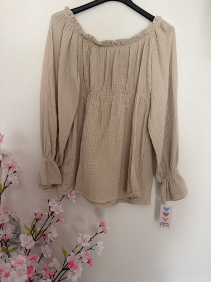 Musselin off shoulder Shirt ✨