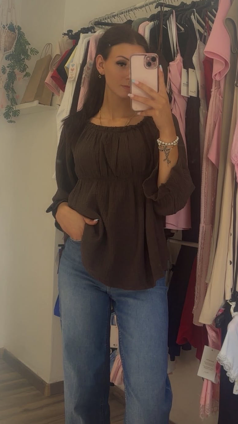 Musselin off shoulder Shirt ✨